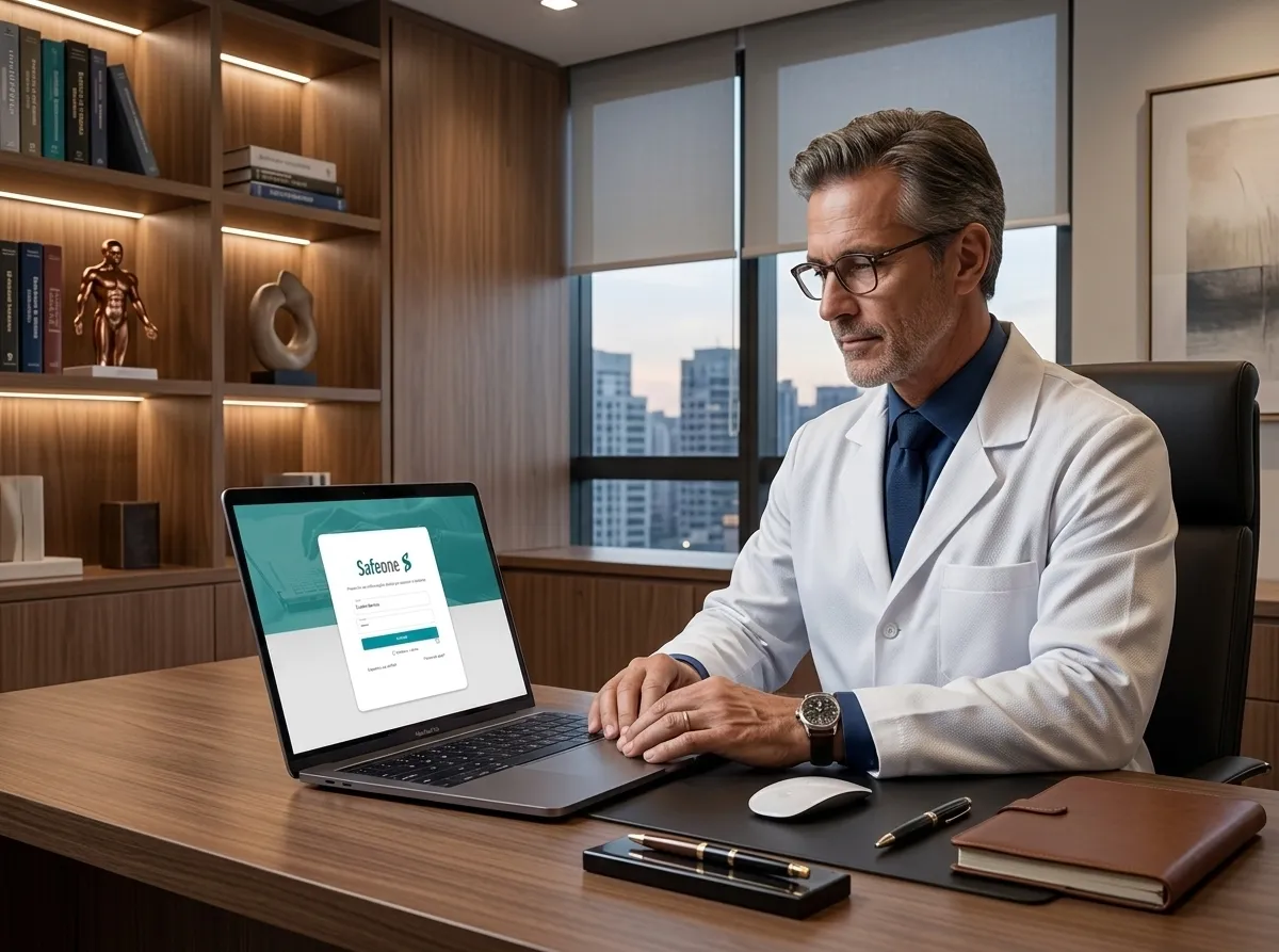 Profissional utilizando o sistema inteligente Safe One